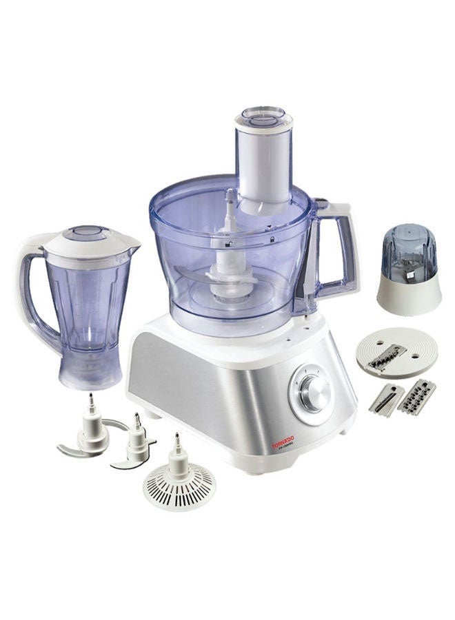 Tornado Food Processor, 1000 Watts Power, 2L Bowl, 1.5L Blender, Multi-Functional (Chop/Juice/Slice) - Model FP-1000SG - Image 1